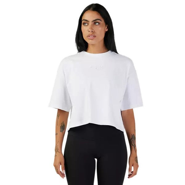 T-Shirt Wordmark Premium Crop Femme Blanc