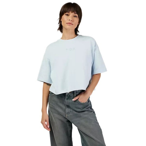 T-Shirt Wordmark Premium Crop Femme Bleu