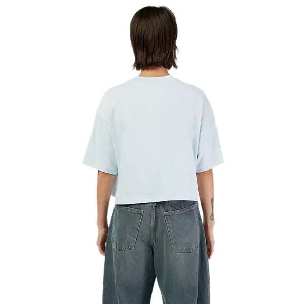 T-Shirt Wordmark Premium Crop Femme Bleu, Dos