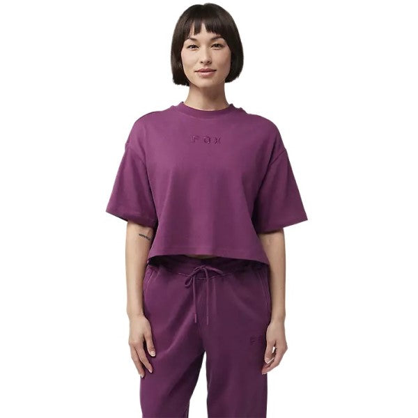 T-Shirt Wordmark Premium Crop Femme Bordeaux