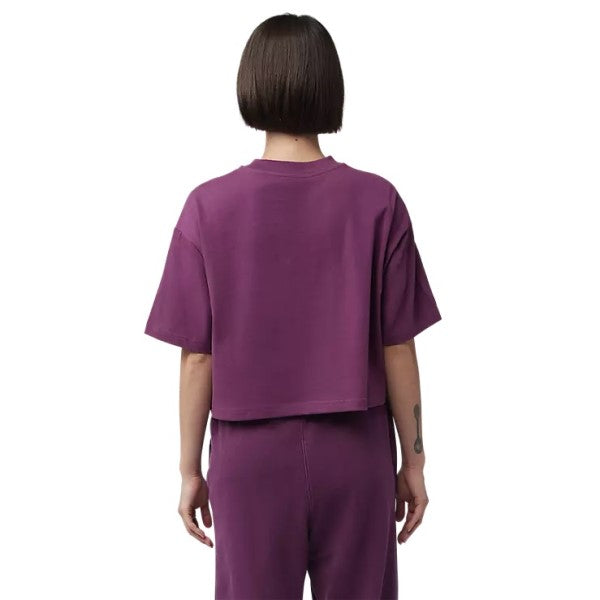 T-Shirt Wordmark Premium Crop Femme Bordeaux, Dos