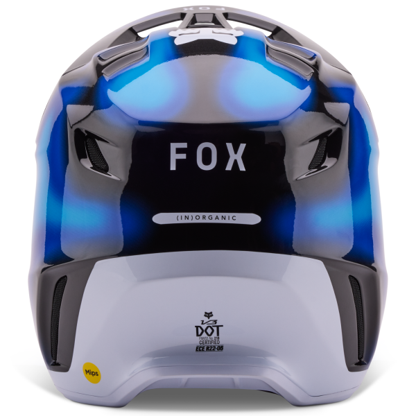 Casque de Motocross V3 Volatile Noir/Bleu de dos