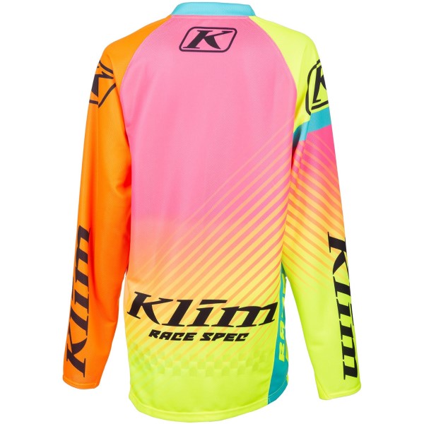 Chandail Sous-Vêtement de Motoneige Revolt Jaune/Rose de dos