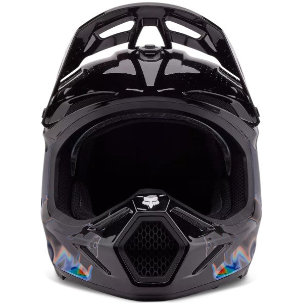 Casque de Motocross V3 RS Scans Noir/Blanc de face