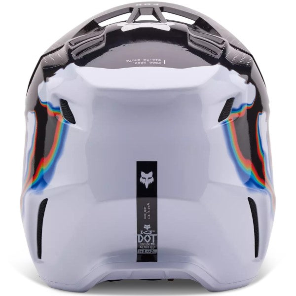 Casque de Motocross V3 RS Scans Noir/Blanc de dos