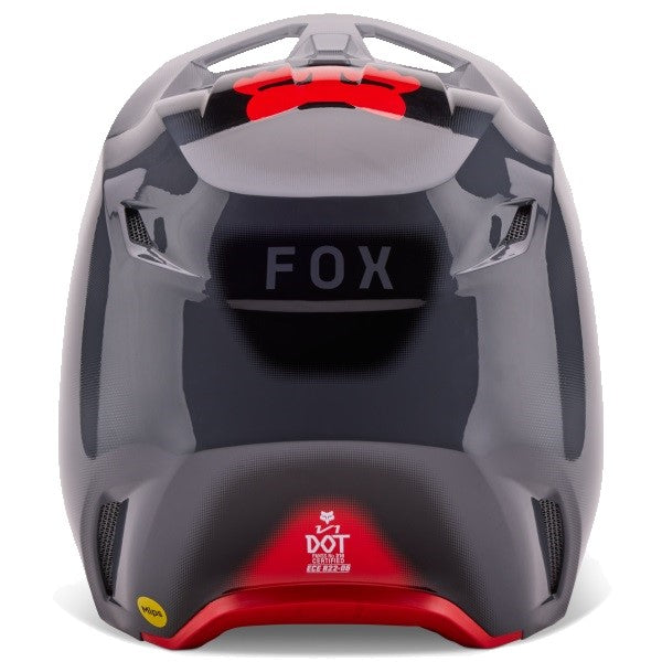 Casque de Motocross V1 Interfere Gris/Rouge de dos