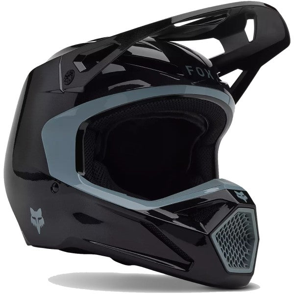 Casque de Motocross Taunt V1 Noir/Gris incliné de gauche