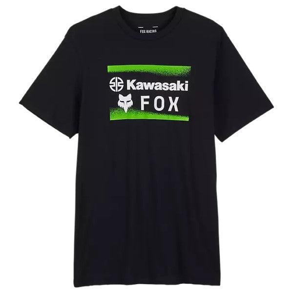 T-Shirt Fox x Kawasaki Premium noir, de face