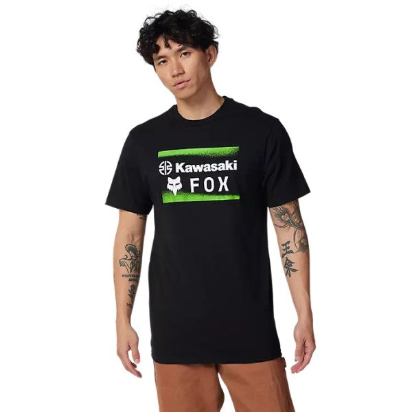 T-Shirt Fox x Kawasaki Premium noir, de face