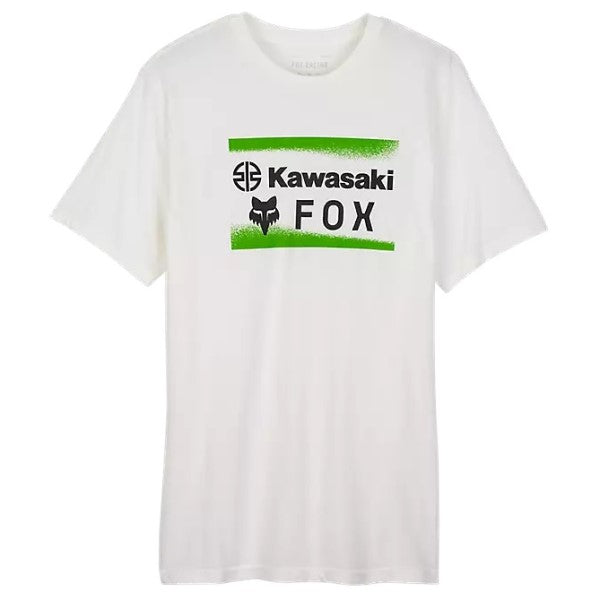 T-Shirt Fox x Kawasaki Premium blanc, de face