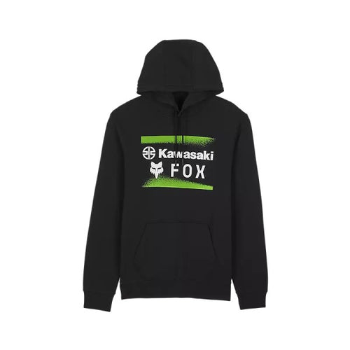 Coton Ouaté Fox X Kawasaki noir, de face