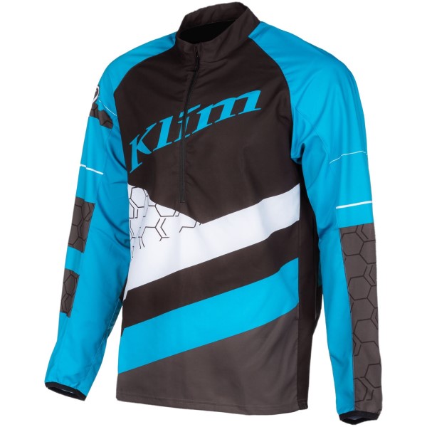 Manteau Revolt Bleu/Gris incliné de face