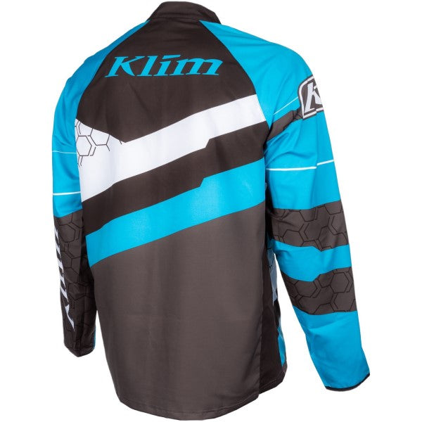 Manteau Revolt Bleu/Gris incliné de dos