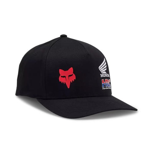 Casquette Fox X Honda Flexfit  noir, de face