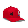 Casquette Fox X Honda Flexfit rouge, de face