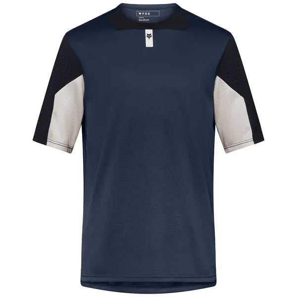 Maillot de Vélo Defend MC Bleu Foncé, de face