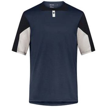 Maillot de Vélo Defend MC Bleu Foncé, de face