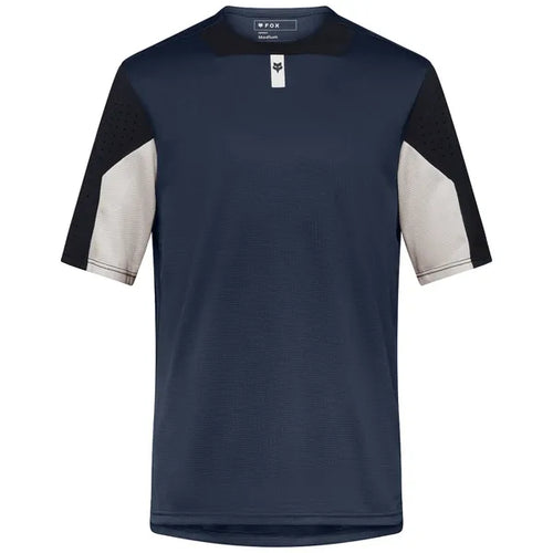 Maillot de Vélo Defend MC Bleu Foncé, de face
