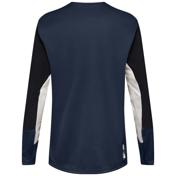 Maillot de Vélo Defend ML Bleu Foncé, de dos