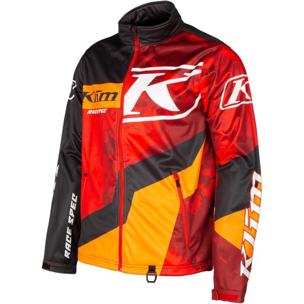 Manteau de Motoneige Non-Isolé Revolt Rouge/Jaune incliné de face