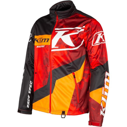 Manteau de Motoneige Non-Isolé Revolt Rouge/Jaune incliné de face