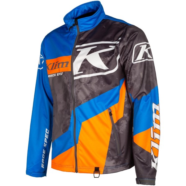 Manteau de Motoneige Non-Isolé Revolt Bleu/Gris incliné de face