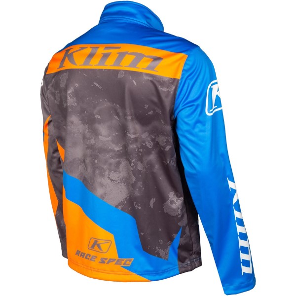 Manteau de Motoneige Non-Isolé Revolt Bleu/Gris incliné de dos