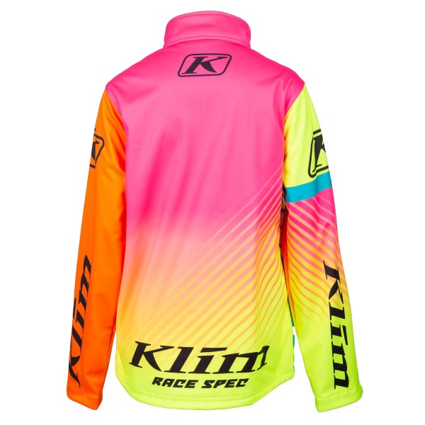 Manteau de Motoneige Non-Isolé Revolt - Liquidation/Klim/rose et jaune, de dos
