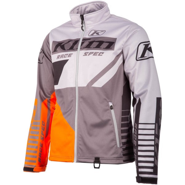 Manteau de Motoneige Revolt Junior Gris/Orange incliné de face