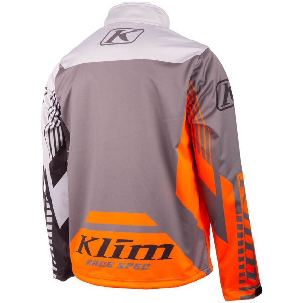 Manteau de Motoneige Revolt Junior Gris/Orange incliné de dos