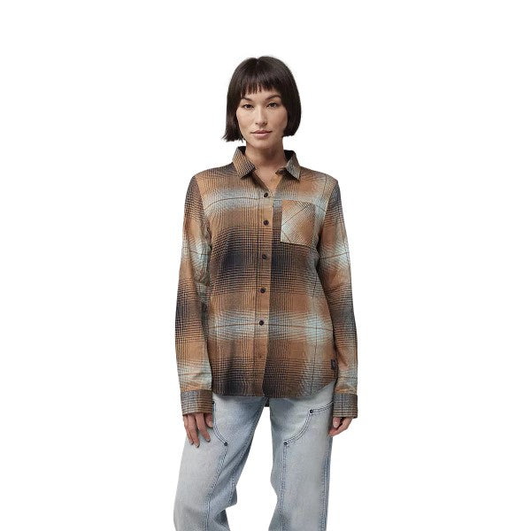 Chemise Traildust Flannel Femme/Fox/brun, de face