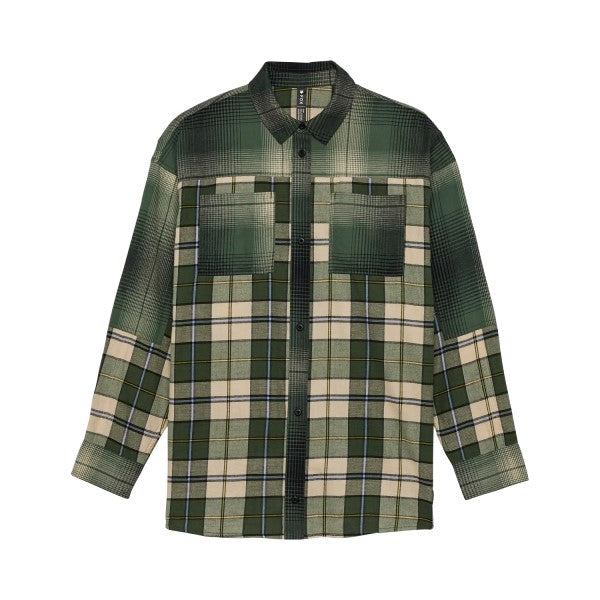 Chemise Oversized Flannel Femme/Fox/vert, de face