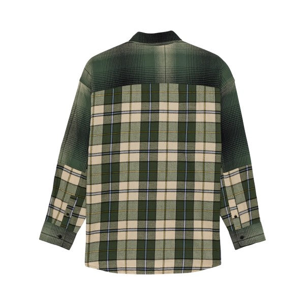 Chemise Oversized Flannel Femme/Fox/vert, de dos