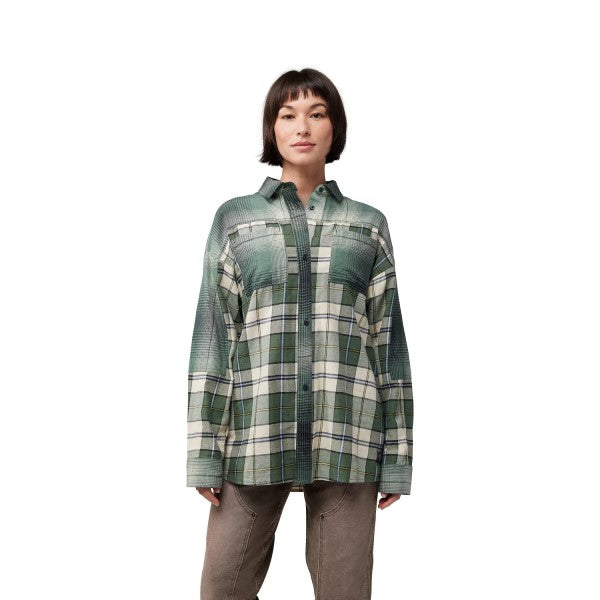 Chemise Oversized Flannel Femme/Fox/vert, de face