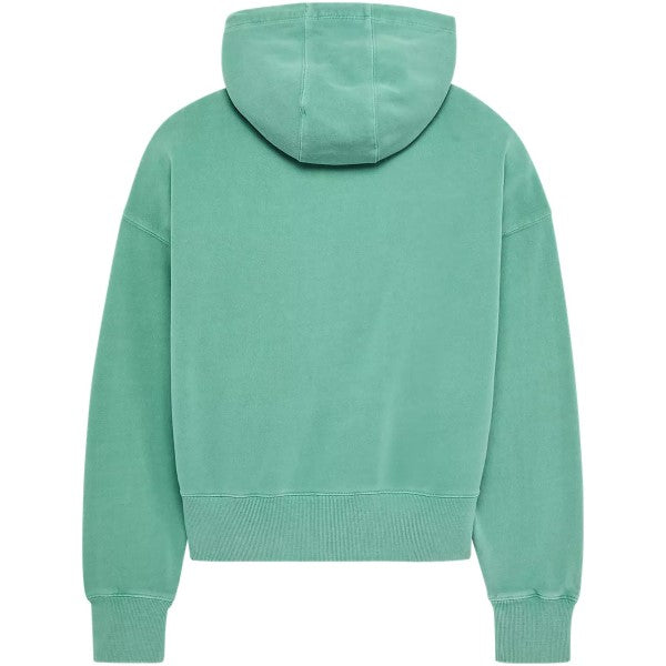 Coton Ouaté Wordmark Oversized à capuchon Femme Vert, de dos