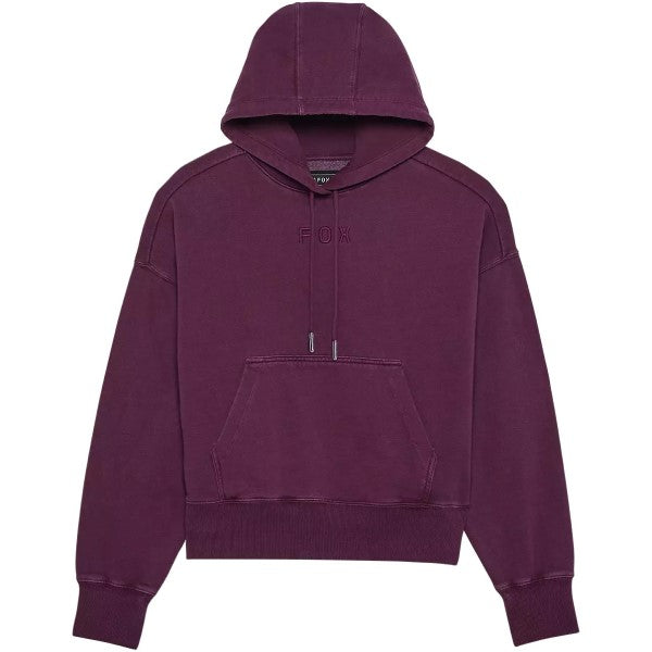 Coton Ouaté Wordmark Oversized à capuchon Femme Bordeaux, de face