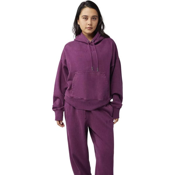 Coton Ouaté Wordmark Oversized à capuchon Femme Bordeaux