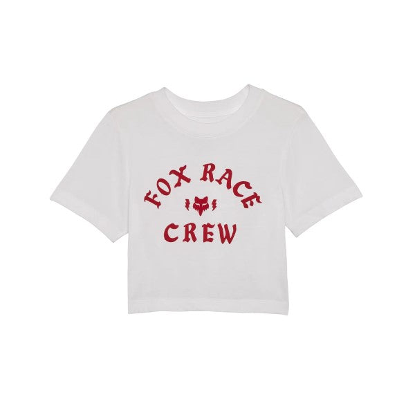 T-shirt Race Crew Cropped Femme/Fox/blanc, de face