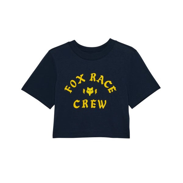 T-shirt Race Crew Cropped Femme/Fox/bleu foncé, de face