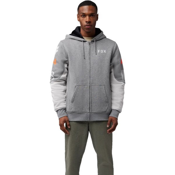 Coton Ouaté avec Fermeture Éclair RS Blocked Sasquatch Gris/Blanc essayage de face