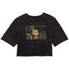 T-Shirt Throttle Femme Noir/Jaune de face