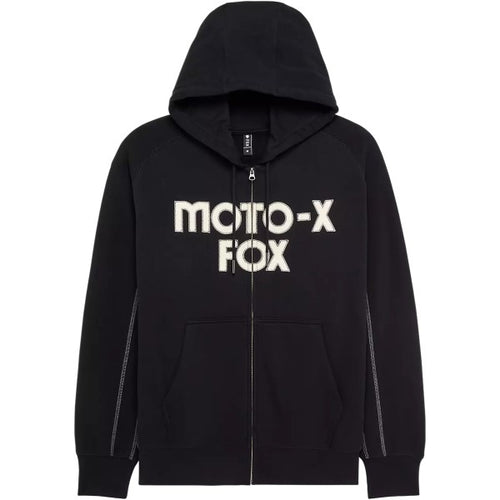 Coton Ouaté à Fermeture Éclair Moto-X Oversized Noir de face