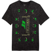 T-Shirt Throttle Premium Noir/Vert de face