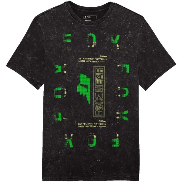 T-Shirt Throttle Premium Noir/Vert de face