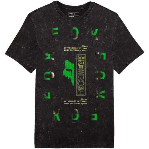 T-Shirt Throttle Premium Noir/Vert de face