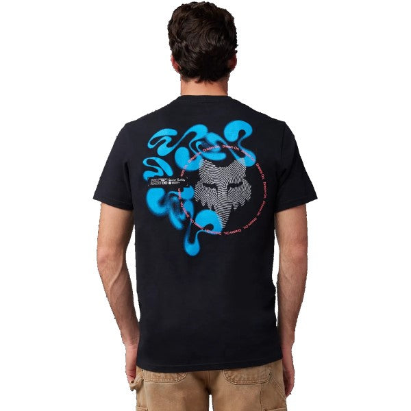 T-Shirt Emotion Premium Noir/Bleu essayage de dos