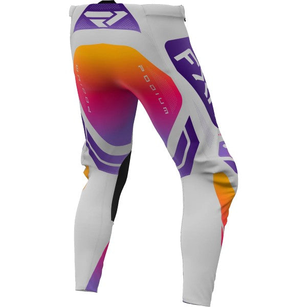 Pantalon de Motocross Podium Relay Blanc/Mauve de dos