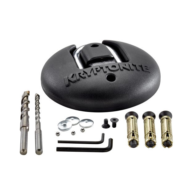 Kryptonite 330202 Uni Bodem/muur Anker – Zwart, Voor Fiets En Motor, Met Schroeven