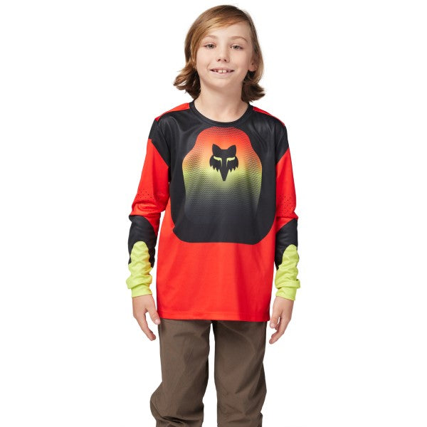 Chandail de Vélo Ranger Revise ML Junior Fox Rouge/Jaune