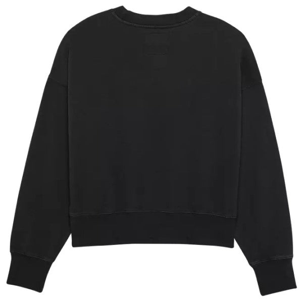 Coton Ouaté Wordmark Oversized Crew Femme Noir de dos